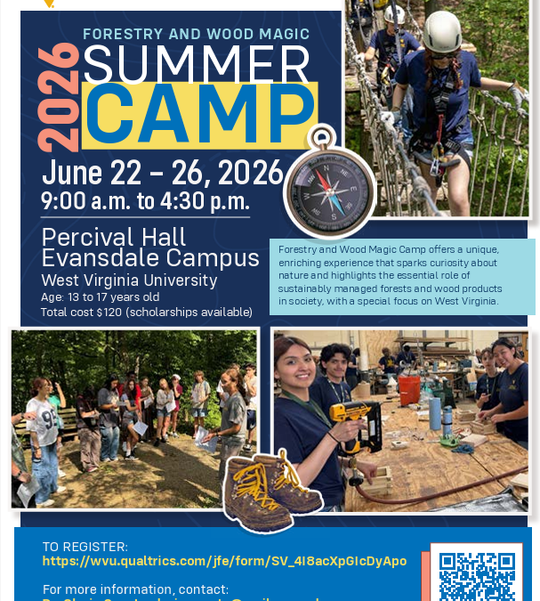 2026 WVU Davis College Forestry and Wood Magic Summer Camp